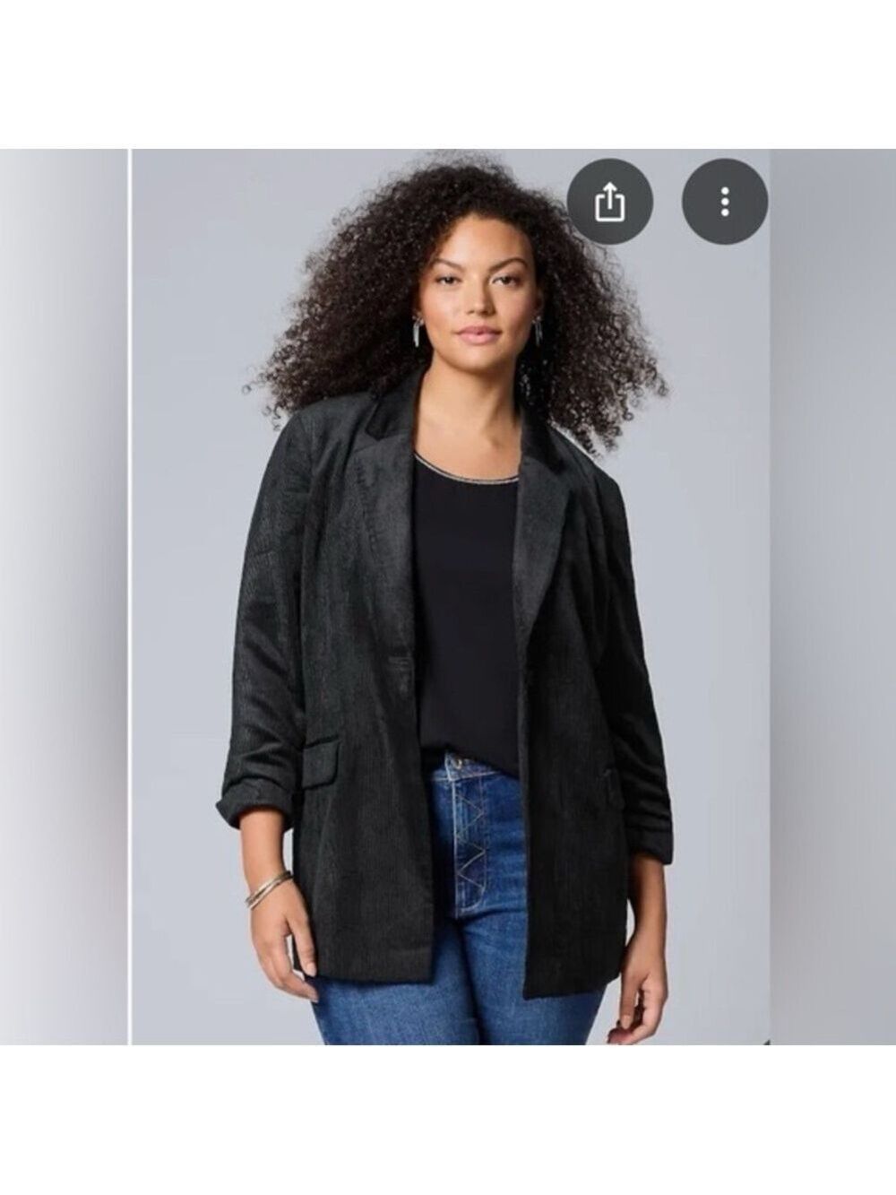 J. Jill Black Corduroy Blazer Jacket Plus Size 2X Lightweight NWT - Picture 9 of 10